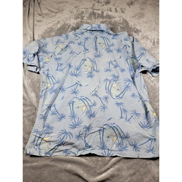 Polo Ralph Lauren Clayton Mens 2XL Blue Short Sleeve Hawaiian Button‎ Down Shirt - Picture 6 of 6